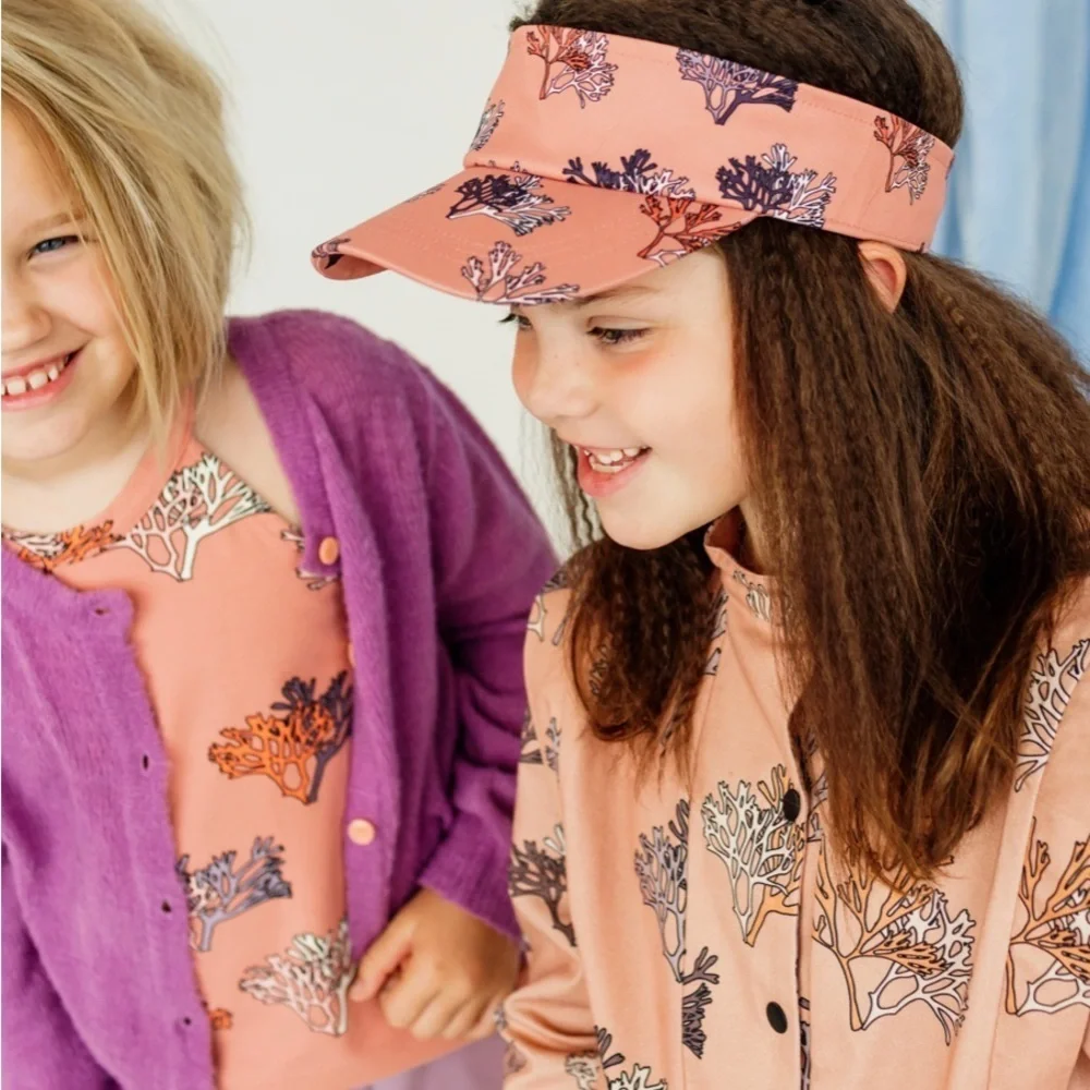 Charming Coral Kids Floral Visor